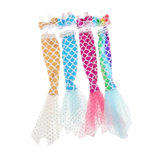 HOMOBABE 4 Sätze Babypuppenkleidung Puppen-Outfits Puppenkleidung Für Meerjungfrauen Meerjungfrauenkleidung Für Mädchen Meerjungfrauenschwanzkleid Kleid Für Puppen Puppenbadeanzug Stoff von HOMOBABE