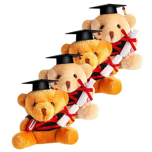 HOMOBABE 4 Stück Abschlussbären Kuscheltier игрушки plüschbär Brown Bear Ausgestopfter Plüsch-Abschlussbär Partyversorgung Plus Bärenpuppe Abschluss Stofftiere PP Baumwolle von HOMOBABE