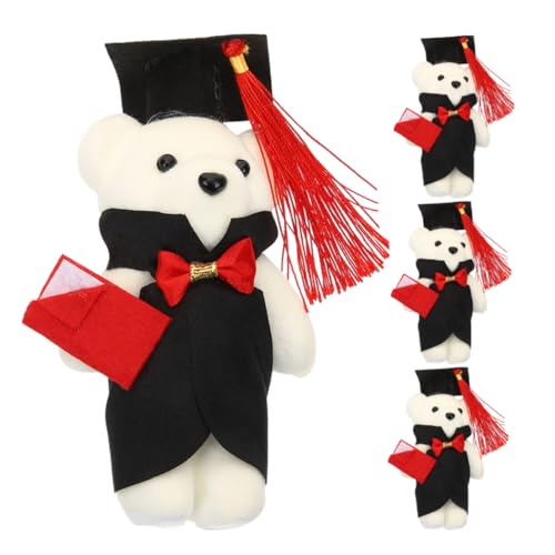 HOMOBABE 4 Stück Dr Bear Puppe Abschlussbär Beanie Abschlussbär Abschlussmütze Tierspielzeug Abschlusssaison Plüschornamente Dekorierter Bär Für Den Abschluss Abschluss Plüschtier von HOMOBABE