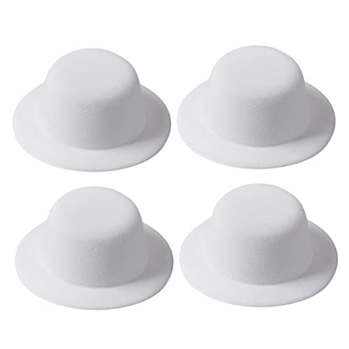 HOMOBABE 4 Stück Hut Embryo Kleiner Zylinder Stirnband Puppenhüte Melone Kleine Hüte Mini-Sombrero Kahle Kappe Haarhaube Aus Seide Zubehör Schaumhut Partyhut Mini Zylinder Basteln Netz Weiß von HOMOBABE