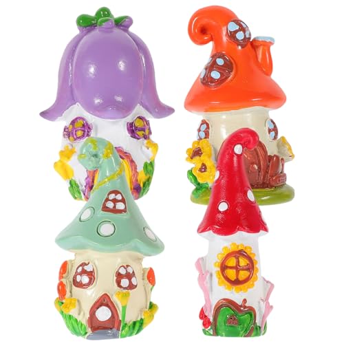 HOMOBABE 4 Stück Mikro-Landschaftsdekoration Zwerge Pflanzen gefälscht künstlich Miniatur wohnaccessoires House Decoration bastelset winziges aus Harz Mikro-Landschafts-Hausornament von HOMOBABE