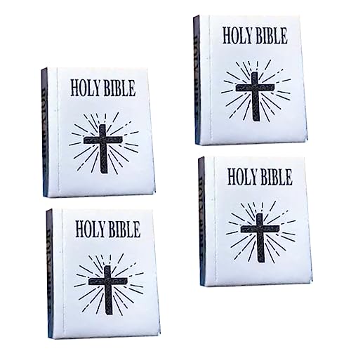 HOMOBABE 4 Stück Mini-Bibel Miniaturen winziges Bücher für Bibel Tabs Toys spielsachen für Mini-Hausbibeln für Mikrobibel Buch Papier Silver von HOMOBABE