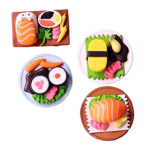 HOMOBABE 4 Stück Miniatur Sushi Dekorationen Realistische Japanische Lebensmittel für Zuhause Fotografie und Bastelprojekte für Sushi von HOMOBABE