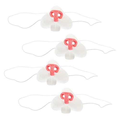 HOMOBABE 4 Stück Teiliges Kaninchen Nasen Cosplay Zubehör Realistische Bunny Nase für Kostümpartys Halloween Karneval und Maskeraden mit Elastischem Band für Sicheren Halt von HOMOBABE