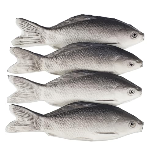HOMOBABE 4 Stück Teiliges Realistische Fischdekorationen aus PU Material Simulation Fische für Tischornament und Lernspielzeug um Fantasie zu Fördern und Bildschirmzeit zu Reduzieren von HOMOBABE