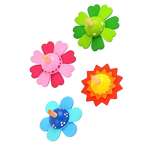 HOMOBABE 4 Stück Teiliges Set Holzgyroskope für Rotierende Spielzeuge Kreativität und Kognitiven Fähigkeiten für Partys und Spielgruppen von HOMOBABE