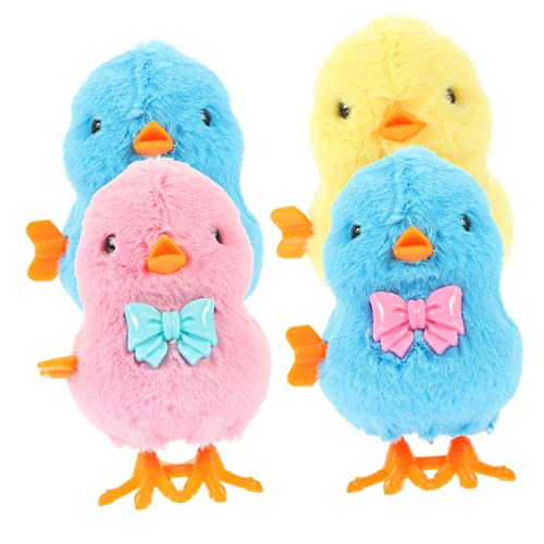 HOMOBABE 4 Stück Uhrwerk Plüsch Küken Kinderspielzeug Uhrwerk Uhrwerk Küken Aufziehspielzeug Aufzieh Küken Aufzieh Huhn Aufzieh Tier Bauchmuskeln von HOMOBABE