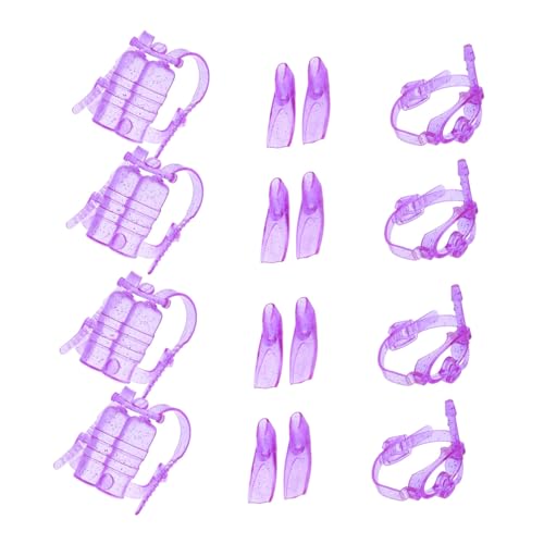 HOMOBABE 4sätze Mini Tauchspielzeug Set Für Puppen Teiliges Set Mit Sauerstofftank Tauchbrille Und Füßlingen Für Sommer Und Poolspiele Realistische Tauch-ausrüstung Puppen von HOMOBABE