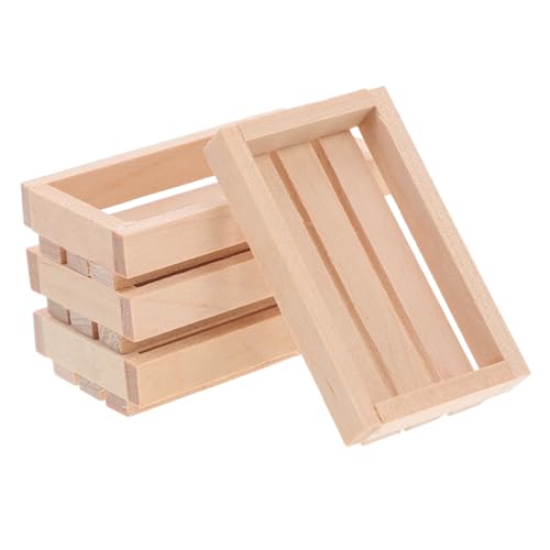 HOMOBABE 4stücke Miniatur Holzboxen Aufbewahrungsboxen Für Puppenhaus Im Maßstab Kleine Kisten Als Obst Und Gemüsekorb Dekoration Und Lagerung Für Miniaturlandschaften von HOMOBABE