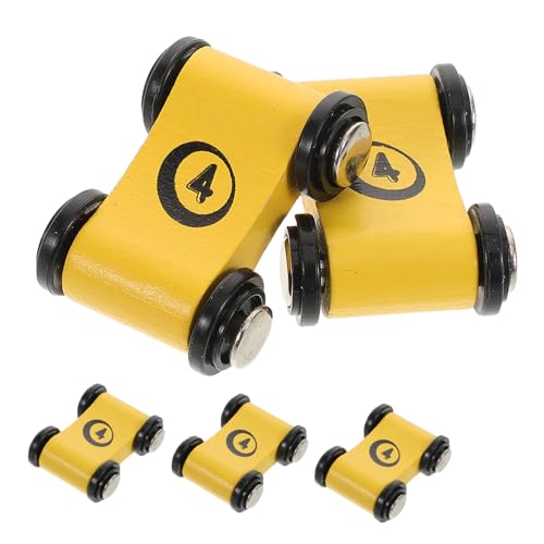 HOMOBABE 5 Stück Hölzerne Rückenlastwagenspielzeug Kinderspielzeug Rennstrecke Aus Holz Spielzeugauto Holzautobahn Mini-Auto- Desktop-Auto- Yellow von HOMOBABE
