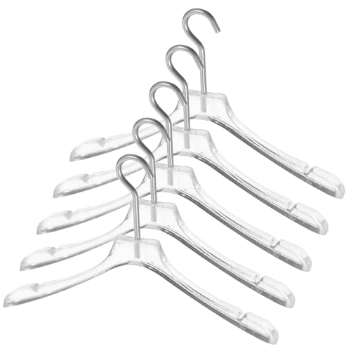 HOMOBABE 5 Stück Miniatur Kleiderbügel für Puppen Transparente Mini Hänger für Puppenbekleidung Zubehör für Puppenhäuser und Miniaturdekorationen HOMOBABE 5 Stück Miniatur Kleiderbügel für Puppen Transparente Mini Hänger für Puppenbekleidung Zubehör für Puppenhäuser und Miniaturdekorationen von HOMOBABE