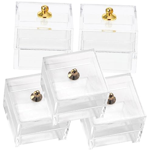 HOMOBABE 5 Stück Miniatur Puppenhaus Aufbewahrungsbox Transparente Kunststoffboxen für Miniatur Dekoration DIY Puppenhaus Zubehör von HOMOBABE