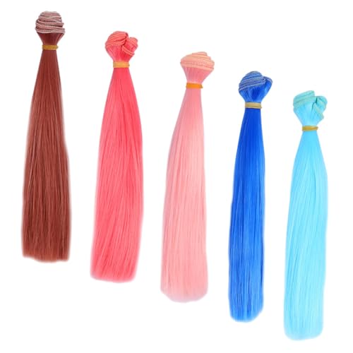 HOMOBABE 5 Stück Puppenhaar-tressen, Puppenhandwerk, Perücke, Puppe, Glattes Haar, Puppenhaarverlängerung, Puppenherstellung, Kunstbedarf, DIY-puppenhaar HOMOBABE 5 Stück Puppenhaar-tressen, Puppenhandwerk, Perücke, Puppe, Glattes Haar, Puppenhaarverlängerung, Puppenherstellung, Kunstbedarf, DIY-puppenhaar von HOMOBABE