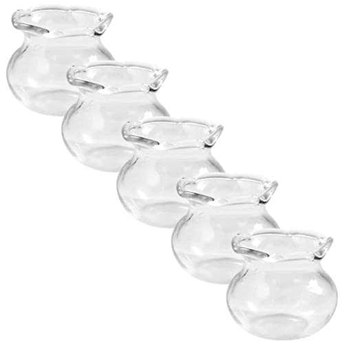 HOMOBABE 5 Stück Puppenhaus Aquarium glasgefäß tischdeko esstisch DIY Miniaturhaus Simuliertes Goldfischglas Miniatur-Fischschalen Tank simulierte Ornamente Desktop-Aquarien von HOMOBABE