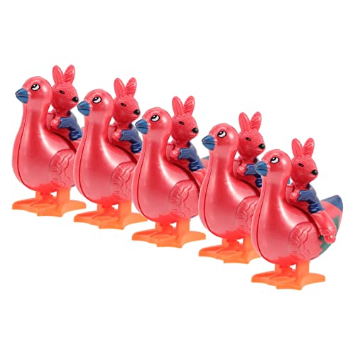 HOMOBABE 5 Stück Uhrwerk Kaninchen Das Auf Einem Huhn Reitet Wackelspielzeug Hühnerspielzeug Hüpfrutsche Badespielzeug Uhrwerk Springende Hühner Party Aufziehhühner Lustige von HOMOBABE