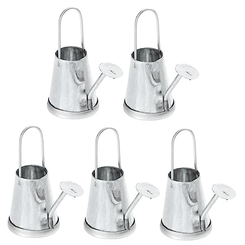 HOMOBABE 5 Stück Wasserkocher Micro Landschaft Krug Gießkanne für Miniatur Mini-Gießkannen puppenhauszubehör Mini-Wasserkocher Mini-Hausverzierung Mini-Hausschmuck Eisen Silver von HOMOBABE