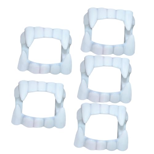 HOMOBABE 5 Stück Zähne Hülse Halloween zähne Halloween Scherzartikel Vampirzähne False Fake Teeth Fake zähne Zahnersatz für Halloween Halloween-Zähne-Modell Falsche Zähne Weiß von HOMOBABE