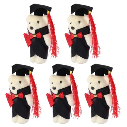HOMOBABE 5 Teiliges Abschlussstrauß Material Puppenornament Bär Abschluss In Kappe Absolventengeschenk Puppenfigur Abschlussbasteln Abschlussgeschenke Abschlussornamente von HOMOBABE