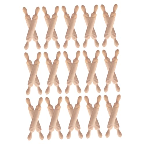 HOMOBABE 50 Stück Miniatur-nudelhölzer Aus Holz – Kleine Nudelholzmodelle Für Puppenhaus-backwerkzeuge, Küchenrequisiten, DIY-bastelprojekte von HOMOBABE
