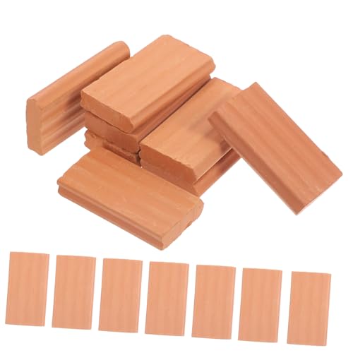 HOMOBABE 50 Stück Simulierte kleine Steine Gebäude gefälschtes Foto Fliesen Wand Miniaturziegel DIY Miniaturhaus gefälschter Ziegelstein Mini-Artikel, die tatsächlich funktionieren Boden von HOMOBABE