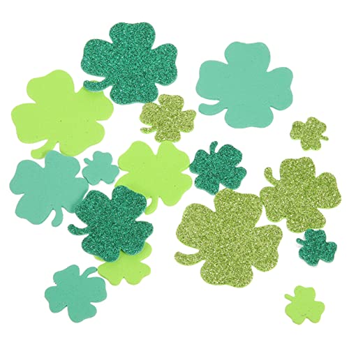 HOMOBABE 500 Stck. Kleeblattaufkleber Mit Vier Blättern Aufkleber Für Den St. Patrick's Day Selbstklebende Kleeblatt-Aufkleber Shamrock -Aufkleber Glitzer-Kleeblatt-Aufkleber Green Papier von HOMOBABE
