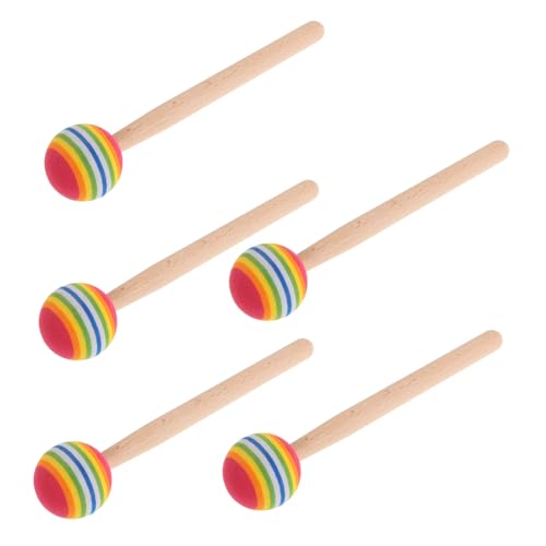 HOMOBABE 5Stücke Regenbogen Trommelstöcke für Weiche Percussion Sticks aus Schwammmaterial Musikinstrument zur Verbesserung der Hand Auge Koordination und Motorischen Fähigkeiten von HOMOBABE