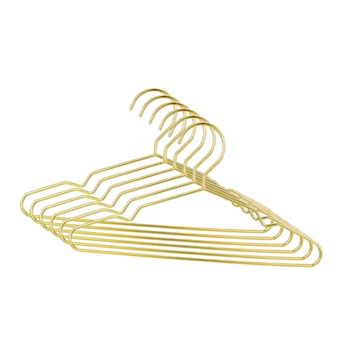 HOMOBABE 6 Stück Goldene Mini Kleiderbügel für Puppen Praktische und Stilvolle Aufbewahrung für Puppenkleidung für Puppenhaus und Spielsets Leicht und Platzsparend von HOMOBABE