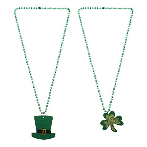 HOMOBABE 6 Stück Klee Perlenkette party decoration party dekoration Irische Party-Halsketten Kleeblatt-Dekoration Anhänger st. Patricks Day Halskette st. Patricks Day Plastik Green von HOMOBABE