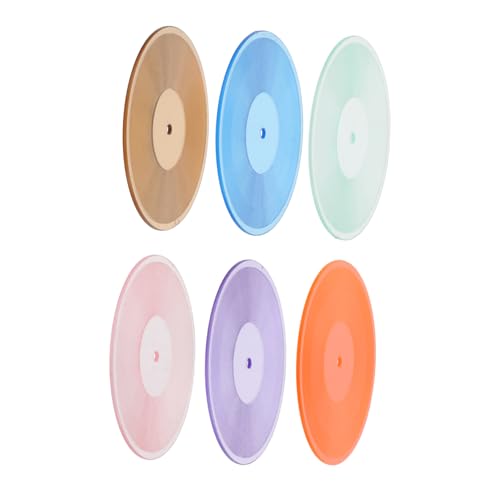 HOMOBABE 6 Stück Mini Vinyl Schallplatten Mini Schallplatten Fake Vinyls Miniatur Vinyl Schallplatten Puppenhaus Layout Mini Phonograph Schallplatte Desktop Mini Miniatur von HOMOBABE