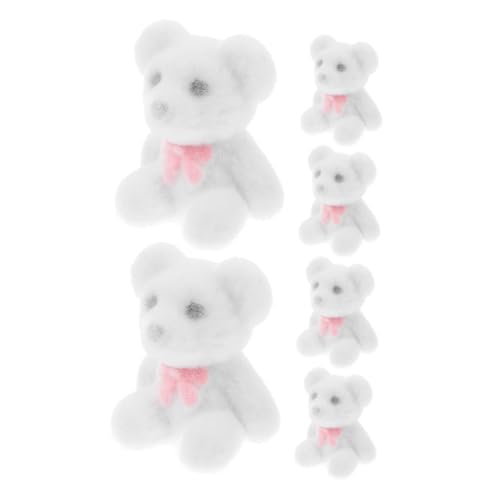 HOMOBABE 6 Stück Miniatur-flockbären, Plüschbären, Tiere, Dekorationen, Taschenanhänger, Partyzubehör Für Geburtstag, Babyparty, Kuchen, Hochzeit, Dekorationen, Weiß HOMOBABE 6 Stück Miniatur-flockbären, Plüschbären, Tiere, Dekorationen, Taschenanhänger, Partyzubehör Für Geburtstag, Babyparty, Kuchen, Hochzeit, Dekorationen, Weiß von HOMOBABE