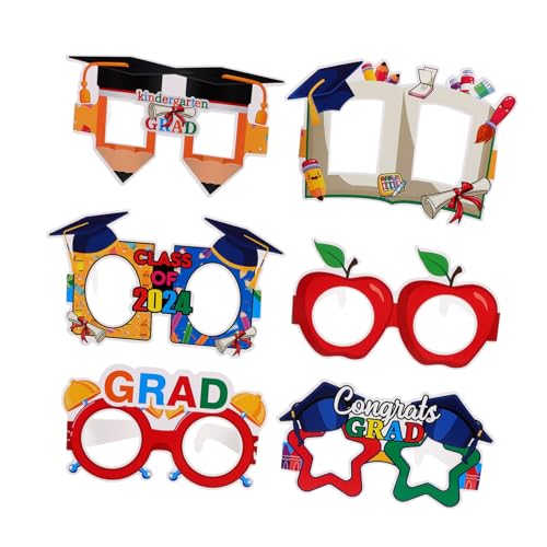 HOMOBABE 6 Stück Papiergläser Abschlussbrille 2024 Abschlussbild rahmen Verkaufsstand Party Abschlusspapierbrille Abschluss-Sonnenbrille Abschlussfeier Brille Abschlussfotobrille von HOMOBABE