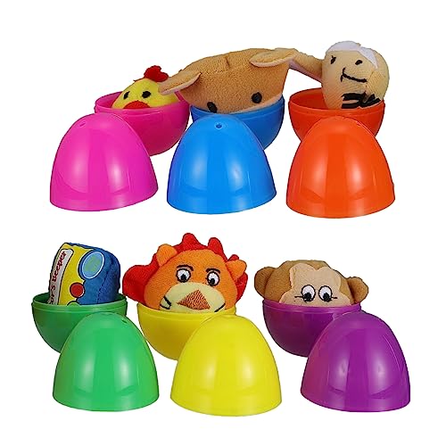 HOMOBABE 6stücke Ostereier Mit Plüschspielzeug Füllbare Kunststoff-Eier Für Ostern Für -Dekoration Zufälliger Stil von HOMOBABE