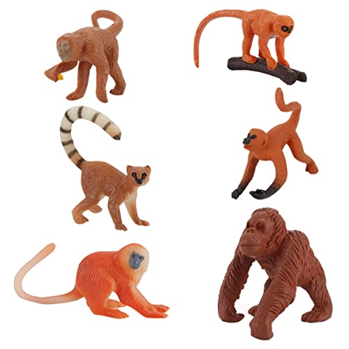 HOMOBABE 6 Stück Teiliges Simulierte Affenmodelle Dekorative Tierfiguren aus Langlebigem Material für Bildung und Heimdekoration HOMOBABE 6 Stück Teiliges Simulierte Affenmodelle Dekorative Tierfiguren aus Langlebigem Material für Bildung und Heimdekoration von HOMOBABE
