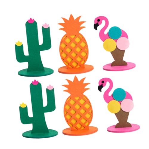 HOMOBABE 6 Stück Teiliges Sommer Filz Deko Flamingo Ananas und Kaktus Tischdekoration für Hawaii Partys Kreative Festtagsverzierung für Kinderzimmer und Feiern von HOMOBABE