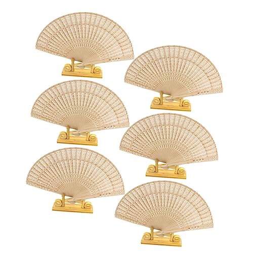 HOMOBABE 6 Stück Teiliges Vintage Holz Faltfächer mit Durchbrüchen Handventilatoren für Hochzeiten Geburtstagsfeiern und Tanz Beige HOMOBABE 6 Stück Teiliges Vintage Holz Faltfächer mit Durchbrüchen Handventilatoren für Hochzeiten Geburtstagsfeiern und Tanz Beige von HOMOBABE
