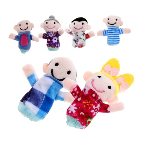 HOMOBABE 6-teilige Familien-handpuppen Plüschpuppenspielzeug Für Kinder – Interaktives Spielen Und Entwicklung Der Sprachfähigkeiten von HOMOBABE