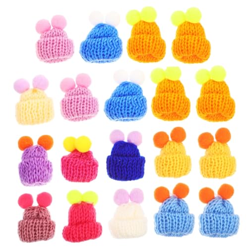 HOMOBABE 60Stücke Mini Strickmützen für Bastelprojekte Kleine Hüte für Schmuckherstellung Dekoration von Flaschen und Kreative Geschenkideen Farben Zufällig von HOMOBABE