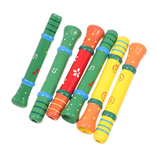 HOMOBABE 6Stücke Teiliges Holzpfeifen Kreatives für Frühe Musikalische Erziehung Farbenfrohe Kinderpfeifen Musikinstrument für Vorschulkinder Fördert die Klangqualität von HOMOBABE