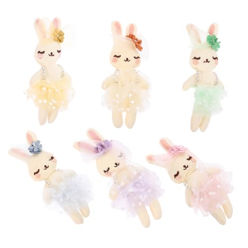 HOMOBABE 6Stücke Teiliges Plüschhasen Handgefertigte Kaninchenpuppen für DIY Projekte als Dekoration und für Ostern Weiche Stofftiere Farben von HOMOBABE
