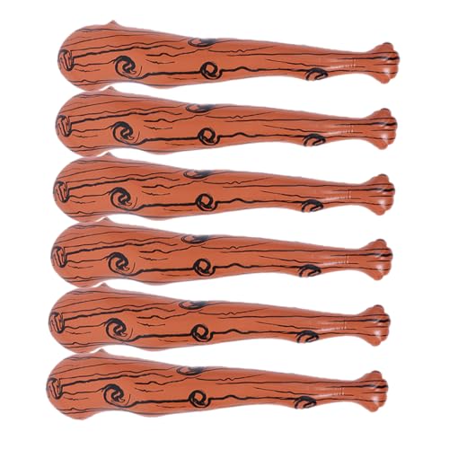 HOMOBABE 6pcs Aufblasbare Höhlenfledermaus Aufblasbare Baseballschläger Aufblasbare Holzstock -Accessoires Stick Jubelstock Für Thematische Dekoration Cosplay Party Accessoire (90 cm) von HOMOBABE
