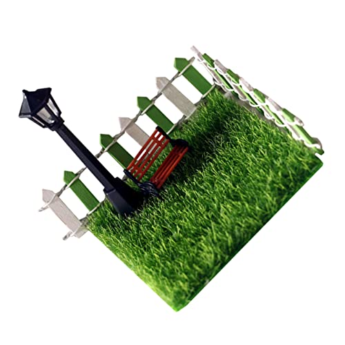 HOMOBABE 7 Stück Mini-Straßenlaterne Mini -Bank Miniatur Zaundekorationen Fee Stuhlverzierung Mini -Hausdekoration Mini Hausrasendekore Kinderspielzeug Mini-Rasen pp Zufällige Farbe von HOMOBABE