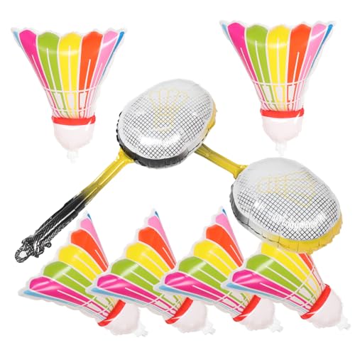 HOMOBABE 8 Stück Aufblasbare Badminton Ballons Aluminium Folienballons für Partys Hochzeiten und Feiern Kreative Badminton Dekorationen mit Leichtem Aufbau und Stabiler von HOMOBABE