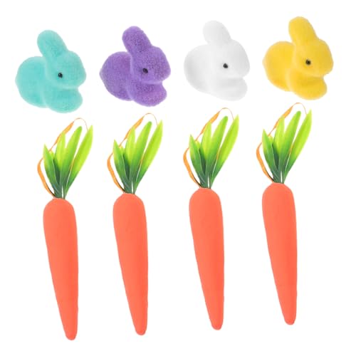 HOMOBABE 8 Stück Osterhase Kaninchen Plüsch Karotten für Dekorationen Bunny hasenfiguren Frühlingsdeko gartendeko rostoptik Cute Decoration Osterdeko Hasenstatuen Urlaubsornamente Schaum von HOMOBABE