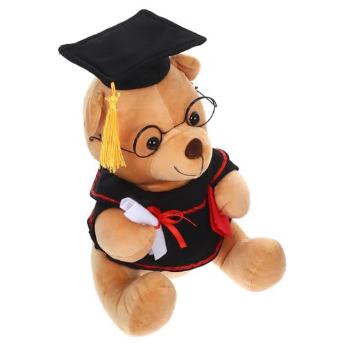 HOMOBABE Abschluss-Gedenkpuppe Studenten Student Plush Toy zum abschluss kuschelige dekorativer Graduierungs-Plüschbär Plüschbären-Zubehör PP Baumwolle von HOMOBABE