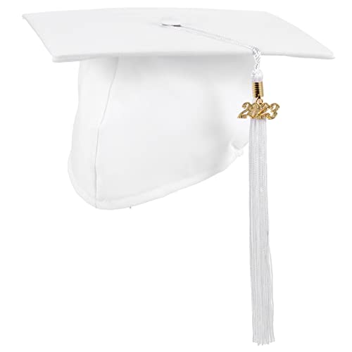 HOMOBABE Abschlusskappe 2023 graduation cap abschlussgeschenk Fotorequisiten Abschluss elastische Hüte personalisierter Abschluss Abschlusshüte basteln Abschlusskappen aus Polyester Weiß von HOMOBABE