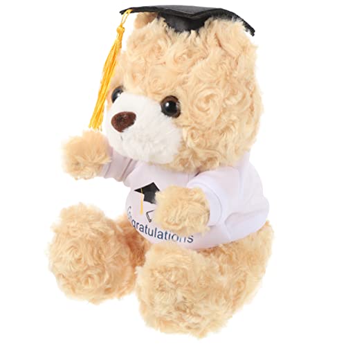 HOMOBABE Arzt Mütze Graduierung Bär Bequeme Bärenpuppe Ausgestopftes Bärenspielzeug Abschluss Stofftier Bärenpuppe Doktor Bär Ausgestopfte Puppe Bär Stofftier Light Brown Plüsch von HOMOBABE