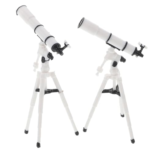 HOMOBABE Astronomisches Teleskop Modell Teleskop Kinderspielzeug Teleskop Mini Puppenhausmöbel Miniatur Zubehör Kleinkindspielzeug Puppenhaus Miniaturen Kunststoff Weiß 2 von HOMOBABE
