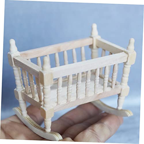 HOMOBABE Babywiege Modell Puppenmöbel Miniatur Zubehör Geschenkidee für Mini Haus Dekoration von HOMOBABE
