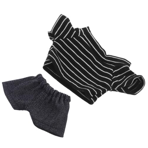 HOMOBABE Bärenpuppen Kleidung Shirt und Hose Niedliches Bärenkostüm für Puppen Weiche und Farbechte Materialien für Stilvolle Verkleidung für Kreative Spielstunden von HOMOBABE