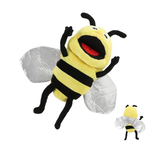 HOMOBABE Biene Handpuppe Biene Stofftier Fingerpuppen Geschichte erzählende Marionette Rollenspielspielzeug gefüllte Puppen Handpuppe Tierspielzeug Biene Plüschpuppen PP Baumwolle von HOMOBABE